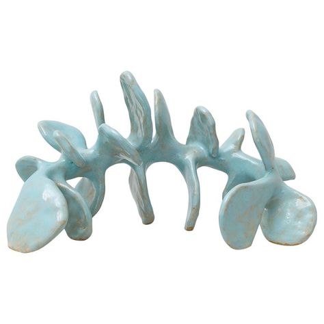 1stdibs Ceramic - Handbuilt Sculpture Walking Rachis Skeletal Vertebral Form North American Ceramic, Stoneware Ceramics Hand Building, Ceramic Hand Building, Prehistoric Cave Paintings, Ceramic Sculpture Figurative, Ceramics Sculpture, Turquoise Glaze, Pottery Store, Colored Clay, Ceramic Art Sculpture