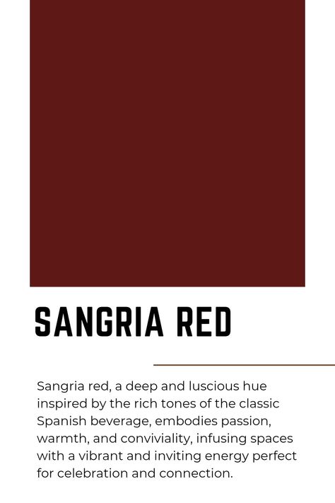 Unique Color Names, Sangria Red, Red Sangria, Color Name, Sangria, Color Names, Unique Colors, Red, Color