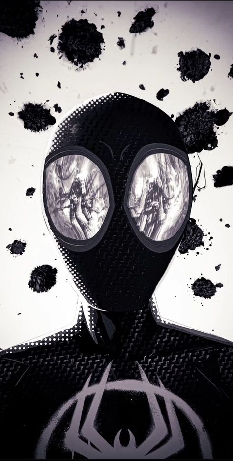 Black And White Miles Morales, Black And White Spiderman Wallpaper, Miles Morales Black And White, Spiderman Black Wallpaper, Black And White Spiderman, Spiderman Black And White, Across The Spider Verse Wallpaper, Spider Verse Wallpaper, Spiderman Across The Spider Verse