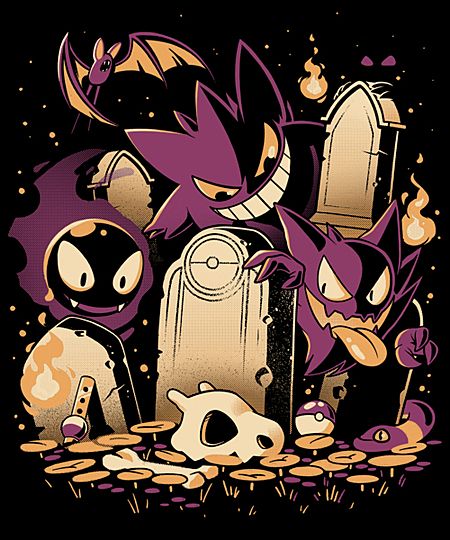 Pokemon T, Lucario Pokemon, Pokemon Halloween, Ghost Type, Spooky Costumes, Ghost Pokemon, Anime Tshirt, Halloween Cartoons, Pocket Monsters