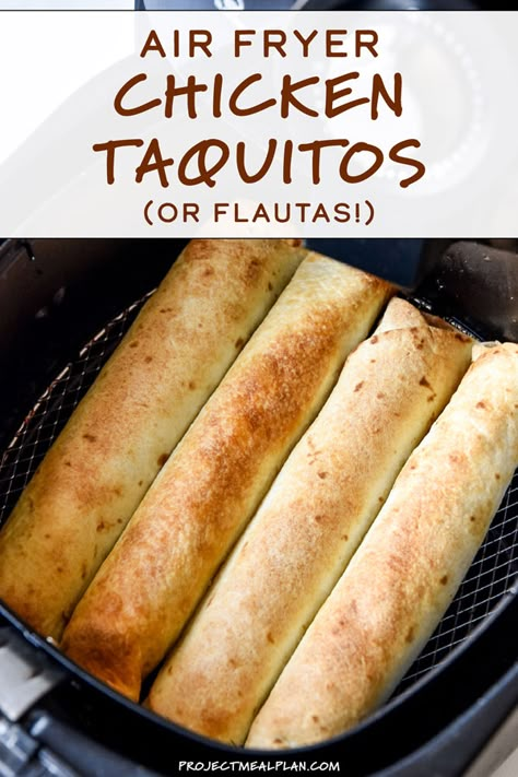 Air Fryer Chicken Taquitos, Flautas Recipe, Air Fryer Recipes Vegetables, Air Fryer Recipes Healthy Low Carb, Chicken Flautas, Smores Dessert, Brown Chicken, Chicken Taquitos, Air Fried Food