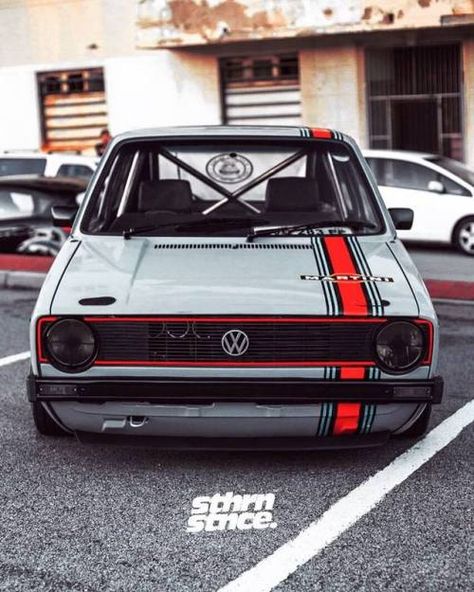 Golf MK1 Golf Mk2 Tuning, Martini Racing Stripes, Vw Caddy Mk1, Golf Gti Mk1, Vw R32, Mk1 Golf, Car Stripes, Volkswagen Golf Mk1, Vw Golf 1