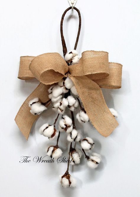 22" Cotton Boll Swag, Natural Cotton Bolls, Cotton Boll Stems, 2nd Wedding Anniversary, Front Door Decor, Cotton Branches, Farmhouse Decor Cotton Boll Door Hanger, Cotton Wreaths, Cotton Bolls, Cotton Branches, 2nd Wedding, Cotton Decor, 2nd Wedding Anniversary, Cotton Boll, Cotton Stems