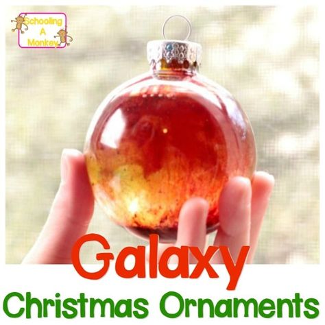 Candy Cane Science Experiment, Chemistry Christmas Ornaments, Science Christmas Ornaments, Bubble Christmas Lights, Christmas Stem Challenge, Galaxy Christmas, Candy Cane Science, Simple Stem Activities, Stem Learning Activities