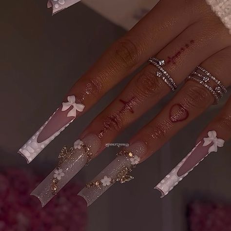 what she wanted on the last slide vs what she got 🤗.. how’d i do? peep the rhinestone hearts <3.. 😆💌!! #instagram #white #smallbusiness #entrepreneur #heart #gold #butterfly #bling #nailsnailsnails #nailtech #nail #KINGPARKEREffect Pearl Butterfly Nails, Silver Butterfly Nails, White Glitter Butterfly Nails, Nails W Butterfly Charms, Pink Nails With Butterfly Charm, Butterfly Nail Charm, Instagram White, Butterfly Nail, Rhinestone Heart