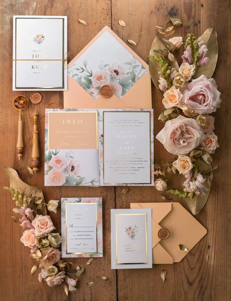 Rose Gold Wedding Invitations, Floral Wedding Invitation Suite, Pocket Fold Wedding Invitations, Geometric Wedding Invitation, Gold Foil Wedding Invitations, Bespoke Wedding Invitations, Blush Wedding Invitations, Foil Wedding Invitations, Handmade Wedding Invitations