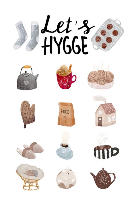 Hygge Quotes Life, Hygge November, Cartoon Cottage, Hygge Manifesto, Hygge Party, Hygge Kids, Hygge Quotes, Hygge Lifestyle Inspiration, Hygge Illustration