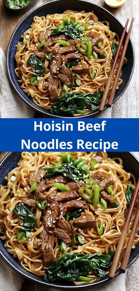 Looking to impress your family with a tasty meal? Our Hoisin Beef Noodles recipe is a quick and easy dinner idea that delivers restaurant-quality flavors right at home, perfect for busy nights when time is limited. Hoisin Beef Noodles, Ramen Noodles Recipes, Beef Ramen Noodle Recipes, Hoisin Beef, Quick Ground Beef Recipes, Ground Recipes, Easy Stir Fry Recipes, Noodles Recipes, Beef Noodles