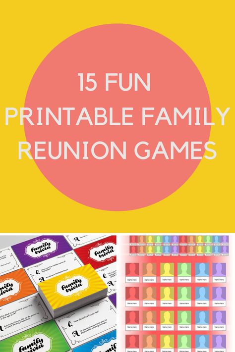 15 Printable Family Reunion Games For Large Groups - Fun Party Pop Games For Large Groups, Luau Party Games, Family Reunion Activities, Funny Games For Groups, Large Group Games, Picnic Games, Reunion Games, Family Reunion Games, Family Get Together