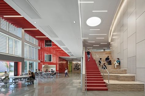 Saugus Middle/High School completes | Building Design + Construction High School Design, Seton Hall University, High School Project, School Building Design, High School Education, School Interior, Custom Murals, Colonial Architecture, Education Design