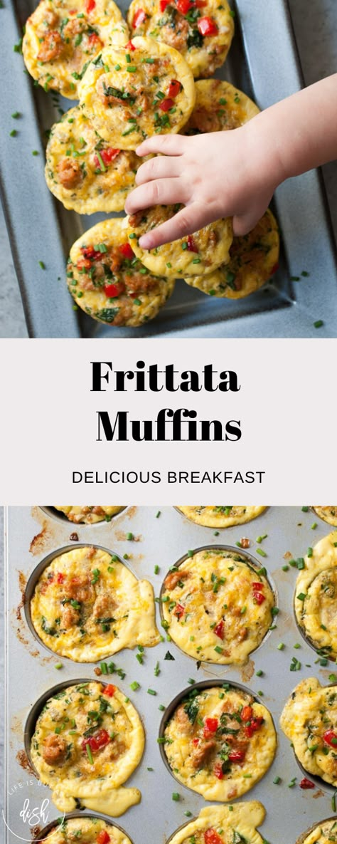 Start your day off healthy with my Frittata Muffins. They are loaded with flavor and lots of yummy vegetables! #lifeisbutadish #muffins #frittata #eggs #breakfast Muffin Pan Frittata, Frittata Muffins Breakfast, Veggie Frittata Muffins, Egg Muffin Frittata, Fritatta Cups Muffin Tins, Eggs Frittata Recipes, Mini Egg Frittata Muffin Tins, Muffin Frittata Recipes, Frittata Recipes Breakfast Muffins