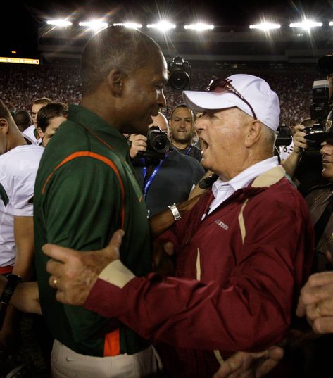 The life of late Florida State legend Bobby Bowden was intertwined with the Miami Hurricanes, and the mutual respect was evident, regardless of wins and losses. Bobby Bowden, Susan Miller, Jimmy Johnson, Football Playoffs, Fall Camping, He Is Coming, Mutual Respect, Florida State University, Football Coach