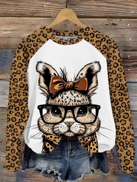 Easter Leopard Print Glasses, Leopard Eyes, Easter Funny, Leopard Print Sweatshirt, Easter Fashion, What Not To Wear, Diy Clothes And Shoes, Trendy Glasses, Rabbit Easter