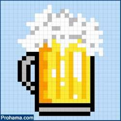 24x24 Pixel Art, Pixel Art 24x24, Beer Perler Beads, Beer Pixel Art, Pixel Art Restaurant, Beer Cross Stitch, Beer Cross Stitch Pattern, Pixel Art Food, Easy Pixel Art