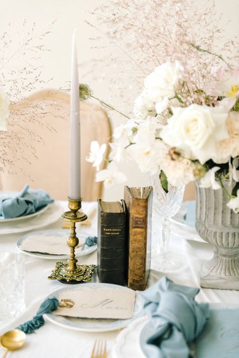 Romantic & feminine wedding shoot with charming French flair  via Magnolia Rouge French Country Wedding Reception, Vintage French Wedding Decor, French Romantic Wedding, French Modern Wedding, Romantic Wedding Details, Tablescape Candles, French Style Wedding, French Inspired Wedding, French Country Wedding Decor