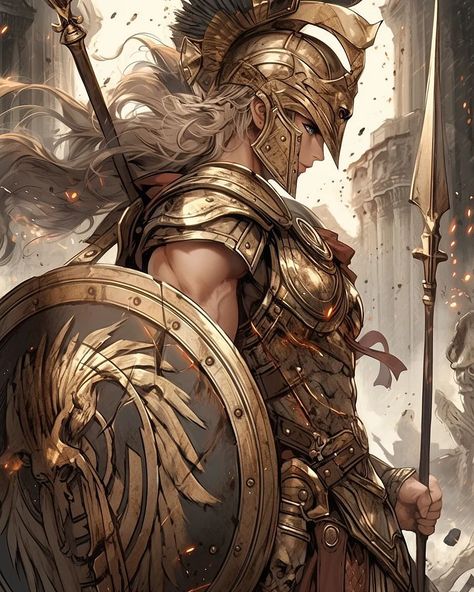 Want it to try the Ancient Warriors ⚔️ hopefully you will like it 💪🔥, want to see more similar arts? Let me know your favorite character… | Instagram Character Instagram, Warrior Concept Art, Ancient Greek Gods, Greek Warrior, Symbol Of Strength, The Greeks, God Art, Greek Gods, Handsome Anime Guys