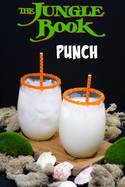 Get kids excited about the live-action Jungle Book movie with a themed movie night featuring our coconut punch virgin drink for kids! Drinks For Movie Night, Jungle Book Movie Night, Coconut Punch, Themed Movie Night, Jungle Book Movie, Drinks For Kids, Punch Drink, Disney Cocktails, Disney Inspired Food