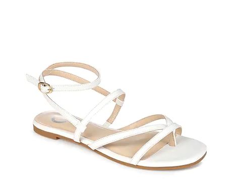 White Sandles You'll Love | DSW Womens Strappy Sandals, Strappy Sandals Flat, Strappy Flats, Sandals White, Shoe Carnival, Womens Sandals Flat, Journee Collection, Slingback Sandal, Sandal Fashion