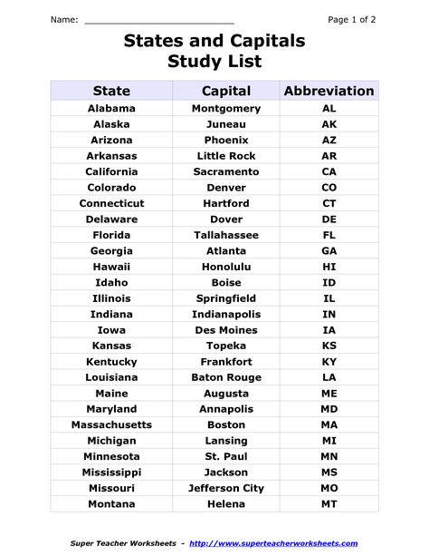 State And Capital, Study List, Learning States, Map Quiz, Us Geography, State Abbreviations, Geography Quiz, Us State Map, States And Capitals