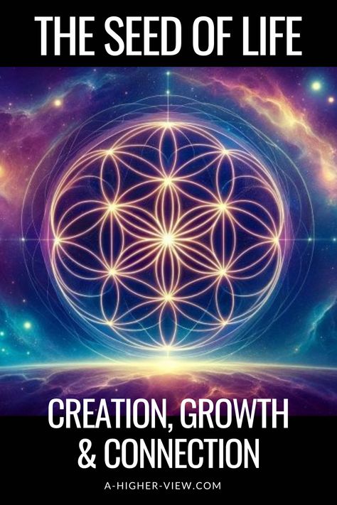 The Seed of Life is the foundation for the widely recognized and revered Flower of Life and holds within its intricate patterns the essence of creation, interconnectedness, and universal wisdom.  In this article, we unwrap the mysterious world of the Seed of Life – an introductory exploration into its mysterious origins, symbolism, and connections it shares with various cultures, disciplines, and spiritual practices.  #seedoflife #sacredgeometry #floweroflife Seed Of Life Meaning, Esoteric Symbols Sacred Geometry, Sacred Geometry Meanings, The Seed Of Life, Web Of Life, Higher Dimensions, Star Seed, Life Meaning, Esoteric Symbols