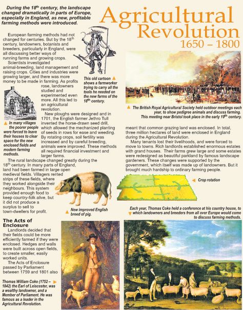 Agricultural Revolution                                                                                                                                                                                 More Agriculture Museum, Agriculture Education Classroom, Vending Business, History Of Agriculture, Agricultural Education, Agricultural Revolution, Agricultural Engineering, World History Classroom, Ap Human Geography