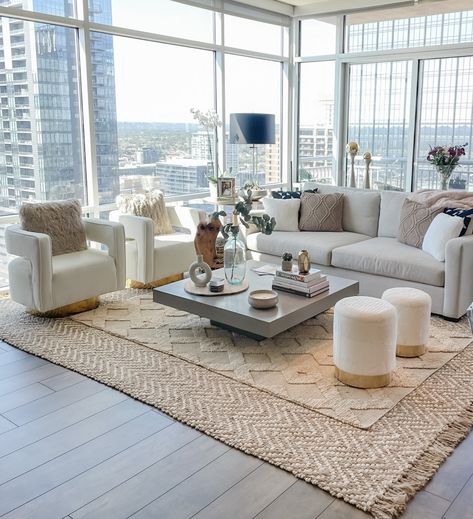 High rise interior decorating in Austin, Texas Austin Texas Apartment Aesthetic, High Rise Condo Aesthetic, Austin Texas Apartments, High Rise Condo, Texas Apartment, Airbnb Apartment, Aesthetic Apartment, Lubbock Texas, Apartment Aesthetic