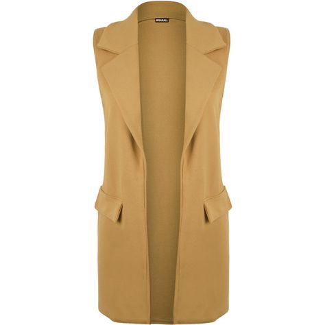 Kellia Long Sleeveless Waistcoat ($28) ❤ liked on Polyvore featuring outerwear, vests, camel, sleeveless vest, brown vest, brown waistcoat, long vests and long sleeveless waistcoat Brown Waistcoat, Long Sleeveless Vest, Long Waistcoat, Faux Vest, Pijamas Women, Sleeveless Waistcoat, Leather Waistcoat, Pocket Vest, Black Wardrobe