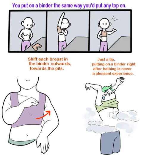 How To Bind Your Chest, Pre T Tips Ftm, Homemade Binder Ftm, Binder Stretches, Chest Binding With Bandages, Open Chest Binding, Chest Binder Aesthetic, How To Make A Binder Trans Diy, Tips For Trans Masc