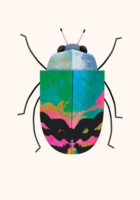 Bug | A4 Art Print – Sunny Beast Beetle Illustration, Bug Print, Moth Art, Bug Art, Everyday Art, Insect Art, Robot Concept Art, Giving Back, Animal Illustration