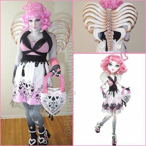 Cupid Monster High Cosplay, Cupid Monster High Costume, Ca Cupid Monster High, C A Cupid Monster High, Cupid Cosplay, Monster High Outfits, Bone Wings, Cupid Monster High, Ca Cupid