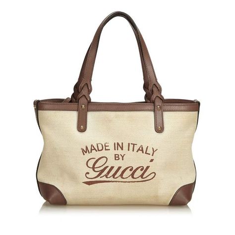 Gucci Brown Cloth Handbag Craft Tote, Tote Outfit, Craft Tote Bag, Denim Bags, House Of Gucci, Coach Horse And Carriage Tote, Contemporary Eclectic, Script Logo, Alessandro Michele