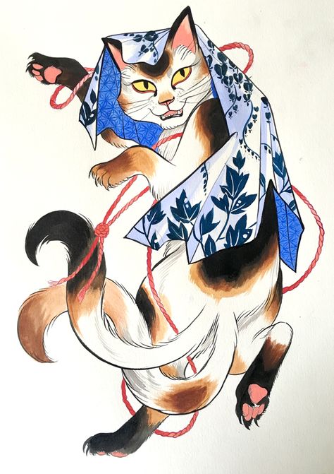 nekomata Tattoos Traditional, Japanese Mythology, Cat Tattoos, Japanese Drawings, Japanese Tattoos, Japanese Folklore, Japanese Artwork, Japanese Cat, Japanese Tattoo Art