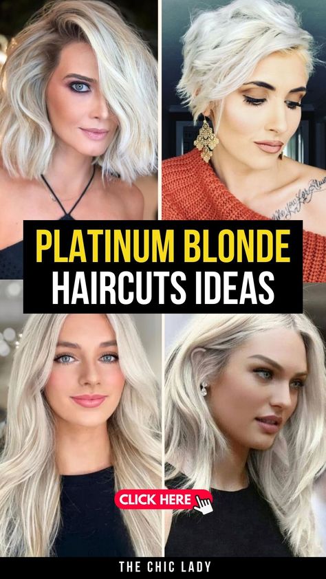 Top 20 Icy Platinum Blonde Haircut Ideas You Must Try Now Drastic Blonde Hair Change, Platinum Blonde Hair Natural, Platinum Blonde Haircut, Warm Platinum Blonde Hair, Blonde Haircut Ideas, Icy Platinum Blonde Hair, Platinum Blonde Hair Ideas, Icy Blonde Hair Color, Cool Blonde Tone