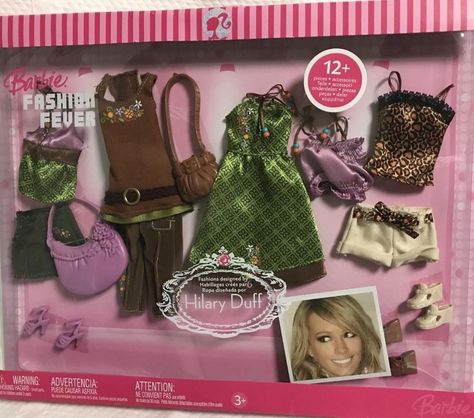 Fashion Fever Hilary Duff Fashion Pack – Barbie Reference Barbie Fever, Barbie Fashion Fever Clothes, Barbie Fashion Packs, Hilary Duff Style, Made To Move Barbie, Vintage Barbie Clothes, Doll Clothes Barbie, Barbie Doll House, Hilary Duff