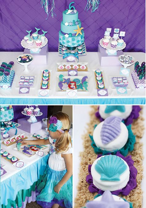 Ariel Inspired Ombre Little Mermaid Party {Teal & Purple} // Hostess with the Mostess® Ideas Para Decorar Una Fiesta, Little Mermaid Party, Ariel Birthday Party, The Little Mermaid Party, Ariel Birthday, Mermaid Theme Party, Mermaid Parties, Little Mermaid Birthday, Sea Birthday