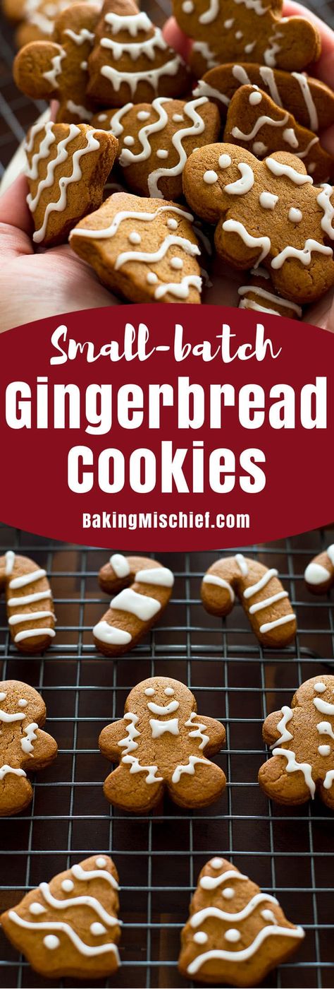 Small-batch Gingerbread Cookies With Faux Royal Icing Cookies Cake Recipe, Best Gingerbread Cookies, Large Cookies, Chewy Gingerbread Cookies, Small Batch Baking, Soft Gingerbread Cookies, Ginger Bread Cookies Recipe, Cookie Cake Recipe, Cookies Cake