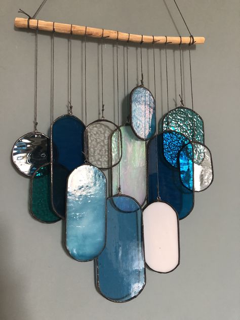 Stained Glass Art Hanging, Glass Mobile Art, Stained Glass Colors Palette, Stained Glass Light Catchers, Stained Glass Mobile Ideas, Stained Glass Lights, Light Catchers Diy, Stained Glass Mobile, Stain Glass Art