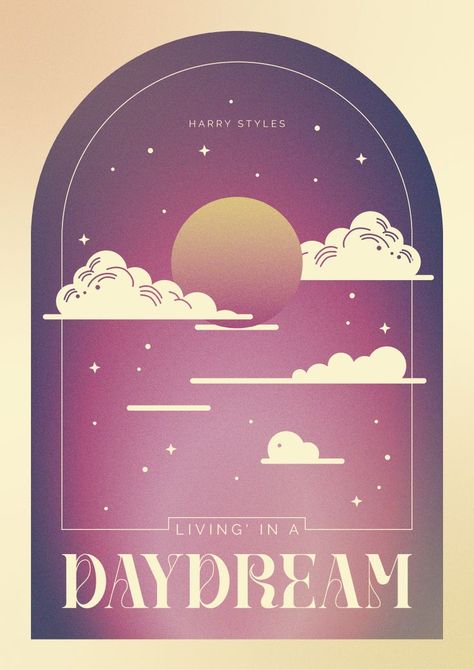 Daydreaming - Harry's House Illustration Daydreaming Harry Styles Art, Living In A Daydream Harry Styles, Daydreaming Harry Styles Poster, Semiotics Poster, Daydream Harry Styles, Daydream Illustration, Harry Styles Daydreaming, Daydreaming Illustration, 1d Poster