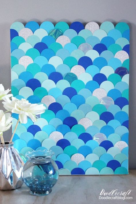 Mermaid Fish Scales Papercraft Wall Art DIY