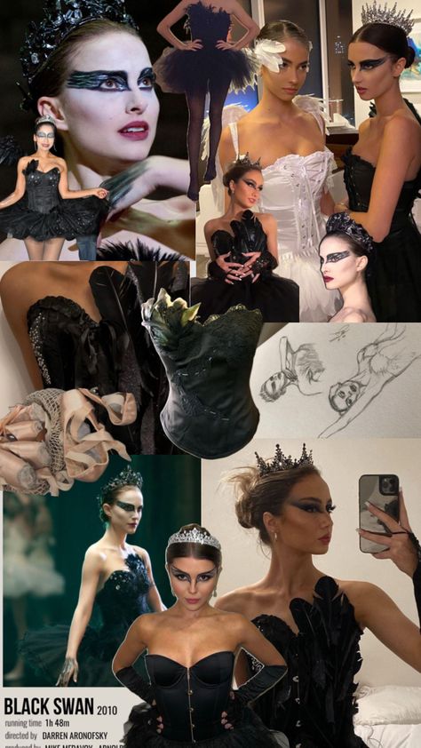 #blackswan #halloweencostume Black Swan Movie Outfits, Black Swan Duo Costume, Black Swan Movie Costume, Black Swan Diy Costume, White Swan Black Swan Costume, Black And White Swan Costume, Casual Halloween Outfits Costumes, Black Costume Ideas, Black Swan Outfit