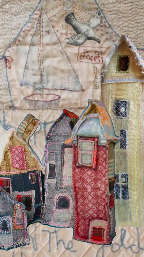 Collage House, Comfort Home, Inspo Art, Bird Embroidery, House Art, Home House, Going Home, Art Collage, Altered Art