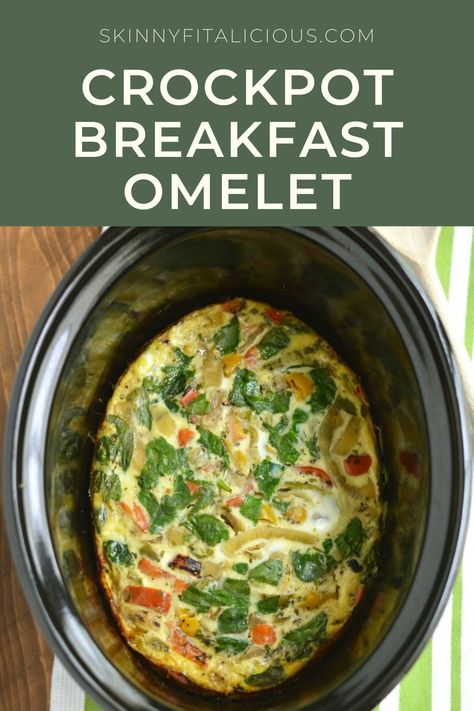 Crockpot Breakfast Casserole Healthy, Crockpot Egg Recipes, Keto Crockpot Breakfast Recipes, Vegetarian Breakfast Crockpot Recipes, Healthy Crockpot Breakfast Recipes, Egg Crockpot Recipes, Crockpot Omelet, Eggs Crockpot Breakfast, Slow Cooker Egg Casserole