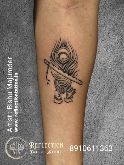 Krishna tattoo Magnolia city Nabapally Barasat Tattoo Krishna, Krishna Tattoo Design, Ladies Tattoos, Flute Tattoo, Graphic Design Activities, Krishna Tattoo, Down Hairstyles For Long Hair, Coverup Tattoo, Anchor Tattoo Design