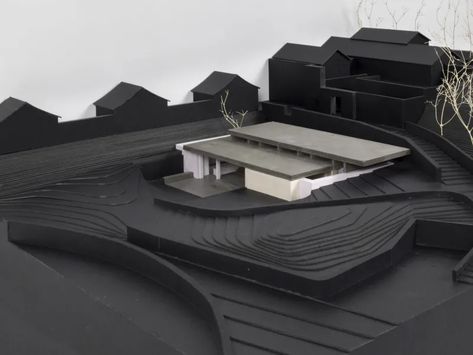 MDDM STUDIO, Jonathan Leijonhufvud · HOUSE ON THE GREAT WALL · Divisare Soft Seating Area, Black Architecture, Studio Floor Plans, Black Site, Site Model, Natural Stone Wall, Architectural Model, Studios Architecture, Arch Model