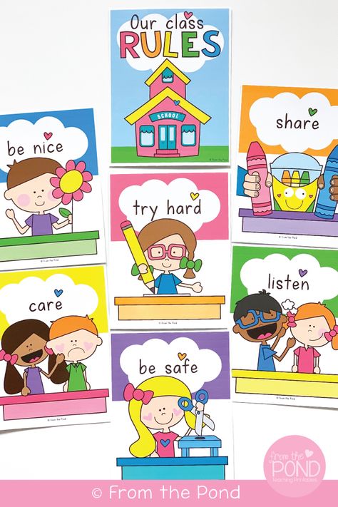 Class Rules For Preschool, Class Rules Kindergarten, Class One Decoration Ideas, Class Rules For Kindergarten, Class Decoration For Kindergarten, Kg Class Decoration Ideas, School Rules Poster Ideas, Kindergarten Classroom Rules Poster, Class Rules Preschool