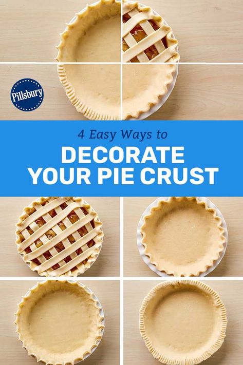 Pretty Pie Crust, Easy Turkey Brine, Pie Ideas, Pillsbury Pie Crust, Decorating Hacks, Easy Pie Crust, Strawberry Rhubarb Pie, Easy Pumpkin Pie, Bear Patterns