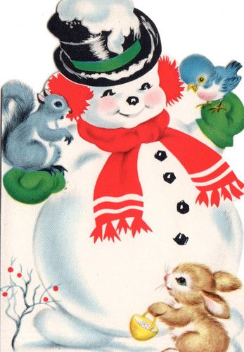 Vintage Snowman Images, Snowmen Family, Retro Snowman, Snowman Couple, Christmas Card Images, Old Fashion Christmas, Snowman Images, Vintage Holiday Cards, Vintage Snowman