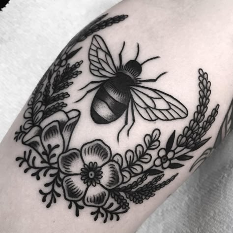 150+ Beautiful Bee Tattoos Designs With Meanings (2022) - TattoosBoyGirl Bee Tattoo Meaning, Bee And Flower Tattoo, Small Bee Tattoo, Bee Tattoos, Bumble Bee Tattoo, Tattoo Themes, Knee Tattoo, Bee Tattoo, Tattoo Designs And Meanings