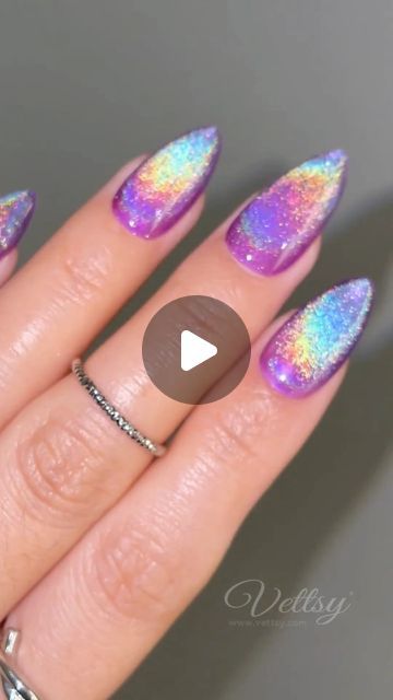 Vettsy on Instagram: "🔮🌈 Rainbow Cat Eye over a jelly purple base! 😻It comes out so dreamy✨ What does this set remind you of?🙌  🔮Solid Gel-125 Encore 🔮Rainbow Cat Eye Gel 🔮Magnet-06  👉 Shop the same nail supplies via my bio or visit vettsy.com  Follow @vettsystore & @vettsynails for more nail inspiration 🧚‍♀️  👭Tag friends who would like this👭  #vettsynails #nailsupply #nailsupplies #nailsathome #diynail #nailart #vettsycateye #rainbowcateyenails #magneticnails #glitternails #purplenails #holographicnails" 4th Of July Cat Eye Nails, Neon Cat Eye Nails, Rainbow Cat Eye Nails, Magnetic Nail Polish, Girl Nails, Magnetic Nails, Colorful Nails, Tag Friends, Nail Art Designs Videos