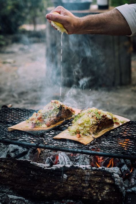 Think Salmon like you’ve never had it before. Perfectly moist, seasoned with the unexpected addition of smoked salmon. Leeks create the perfect crust. Enjoy this warm or cold the next day. Both equally delicious. Plank Salmon, Cedar Plank Salmon, Healthy Grilling Recipes, Luxury Food, Adventure Hiking, Fire Cooking, Camp Fire, Nature Adventure, Food Trends